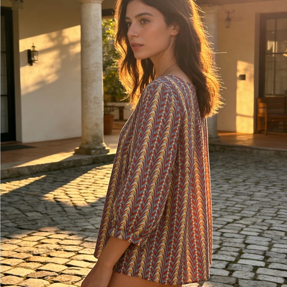 Pink Owl Colorful Chevron Blouse